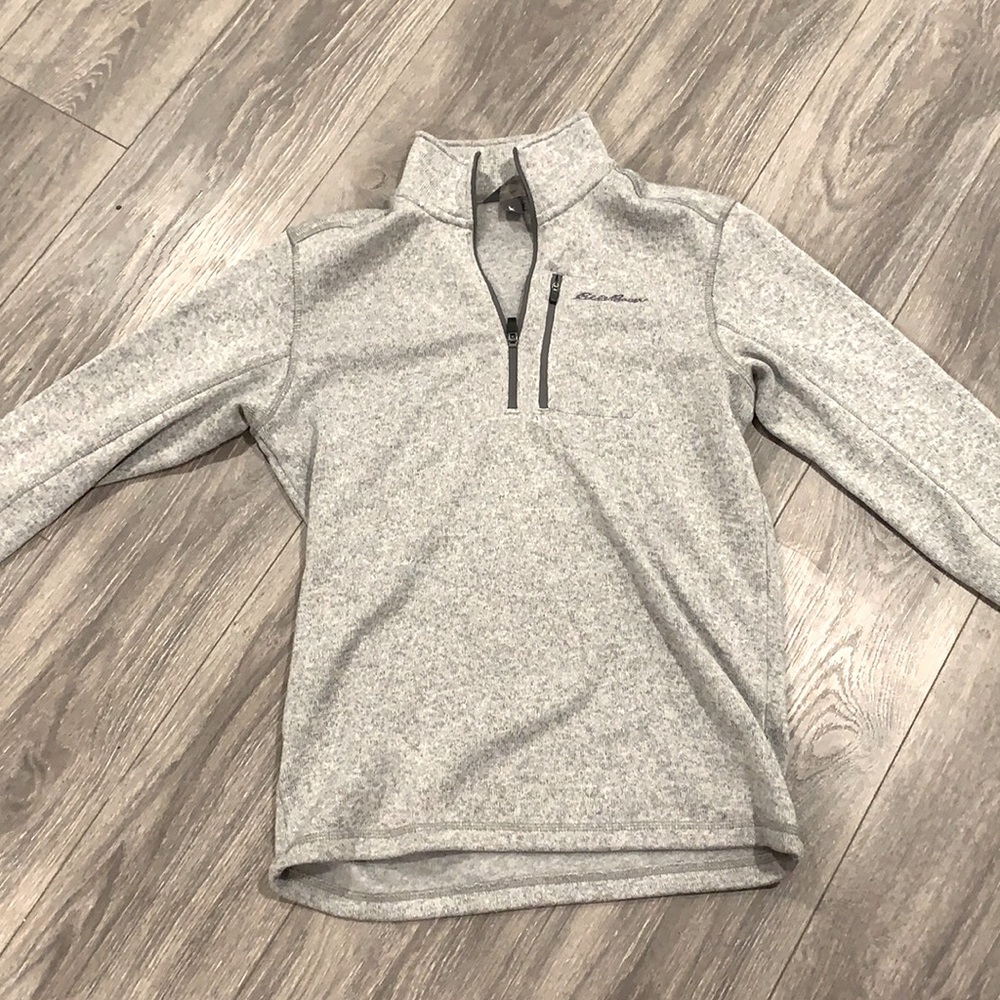 Eddie Bauer gray pull over fleece.